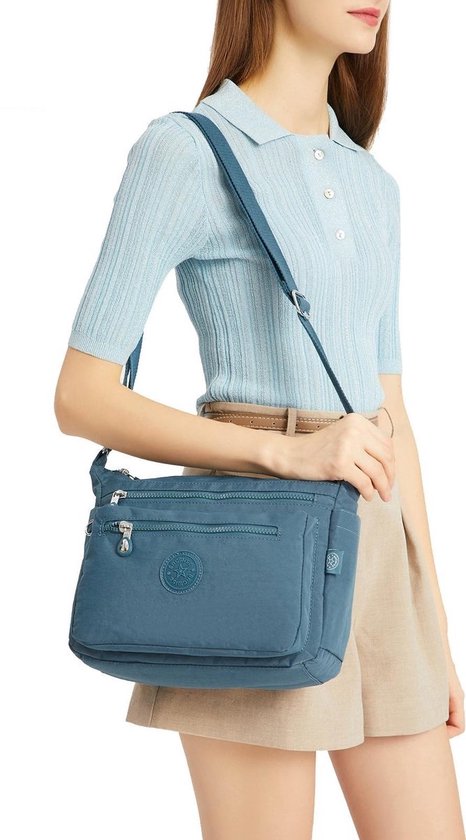 Bagwise® Sac à bandoulière - Sac bandoulière - Femme - 23cm x 27cm - (CR1238) - Blauw