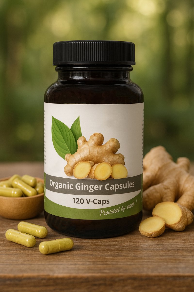 Nutrikraft - Gember Capsules Bio 500mg 60 Caps - Pot 120 Capsules - Nutrikraft