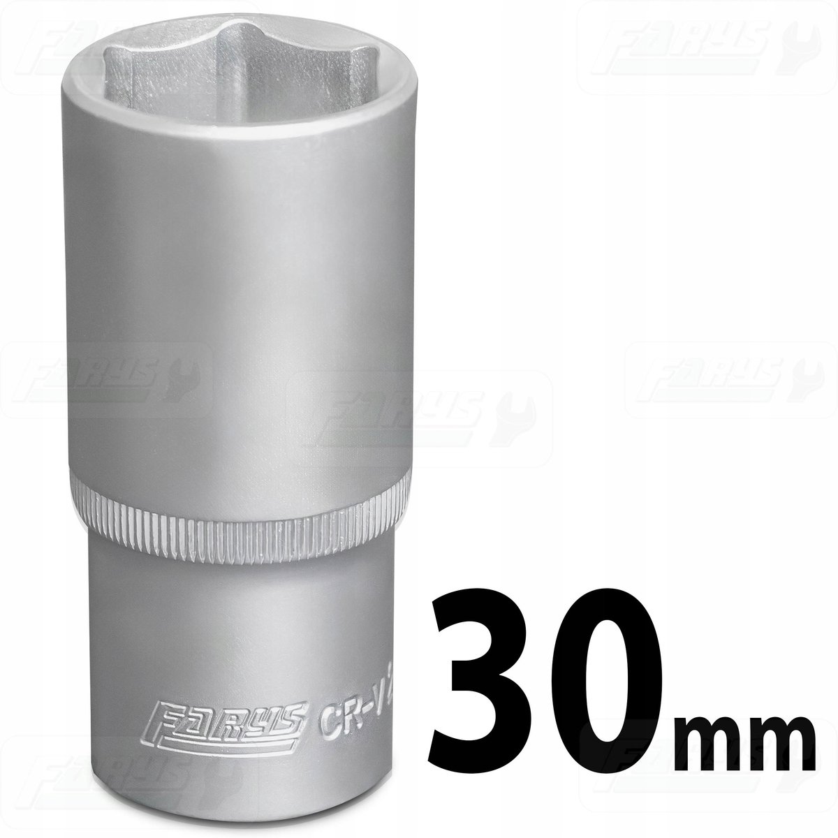 Lange 30 mm 1/2" zeskantdop - chroom-vanadiumstaal