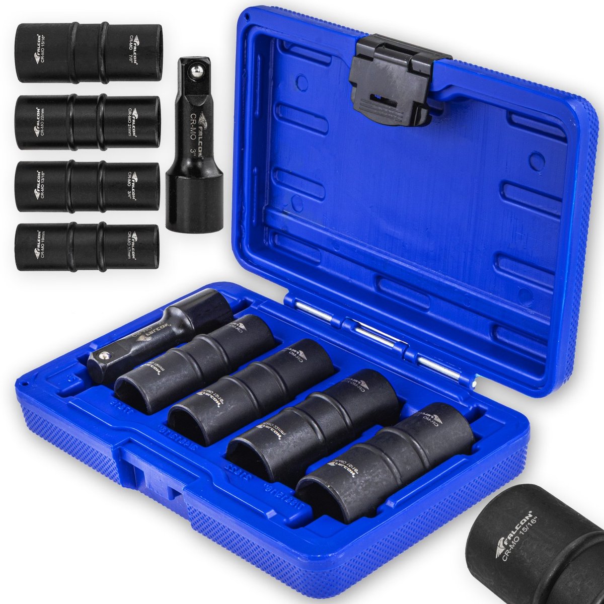 Falcon 5-delige Slagdoppen Set voor Aluminium Velgen 1/2"