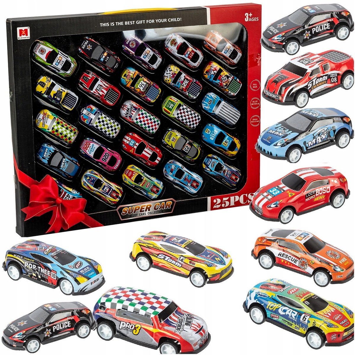 Grote Set Speelgoedauto's 25 Stuks - Sportieve Miniatuur Auto's