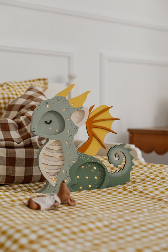 Little Lights Baby Dragon Lamp -Tiramisu Brown kinderkamer lamp van Little Lights — afbeelding 4