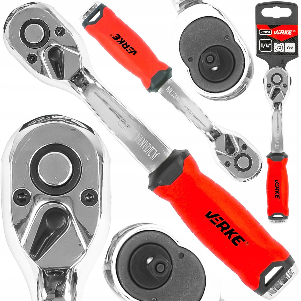 Verke Ratelsleutel 1/4" 72T CRV - Sterk en ergonomisch