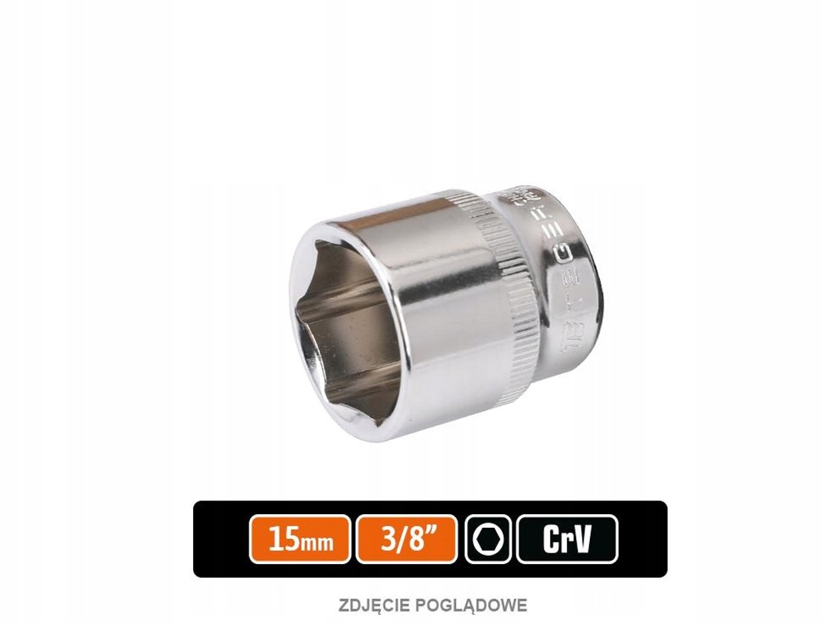 Dopsleutel 3/8” Zesant 15 mm — Duurzaam CRV Stal
