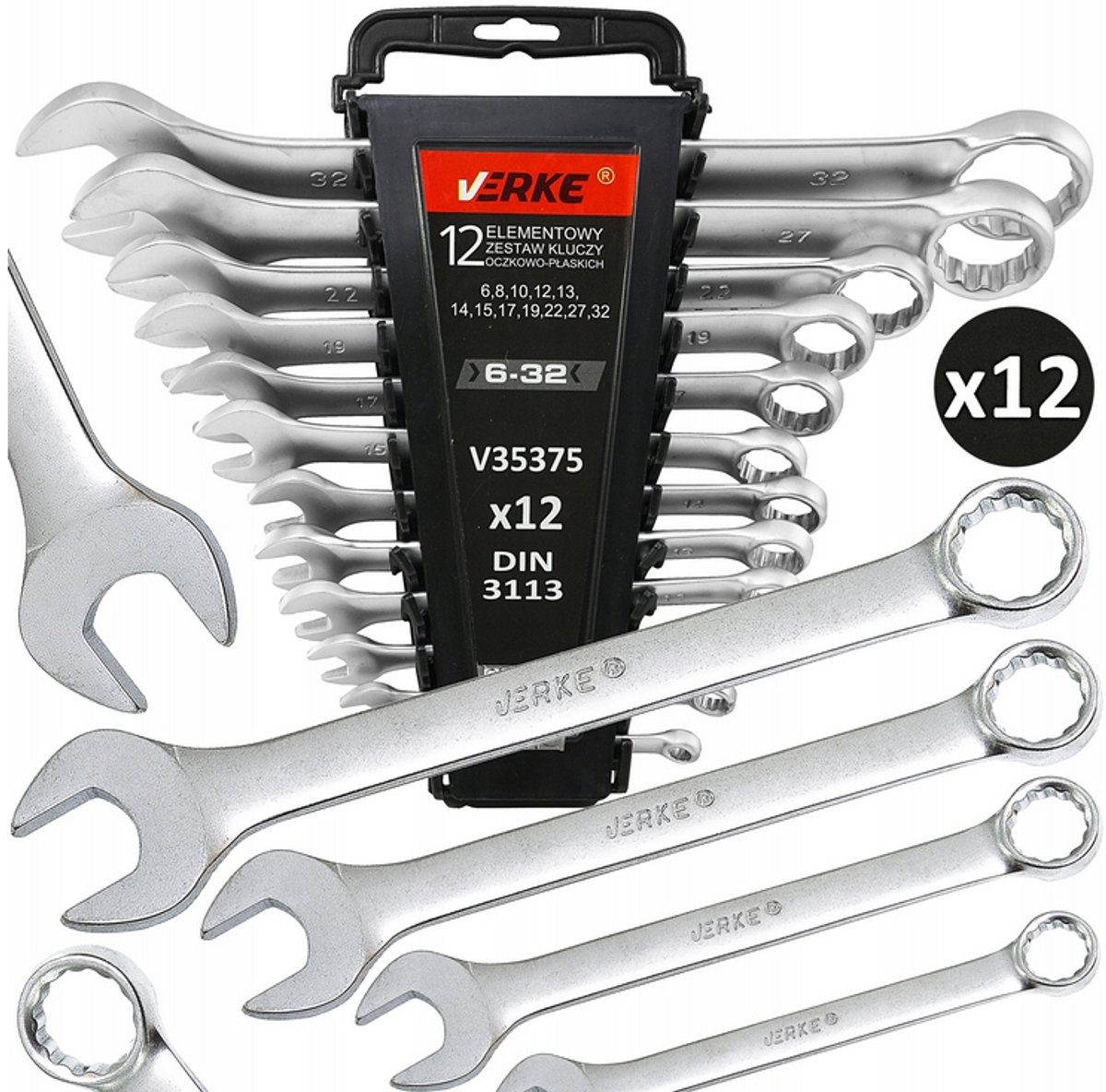Verke ringdoppenset 6-32 mm, 12-delig, chroom-vanadiumstaal