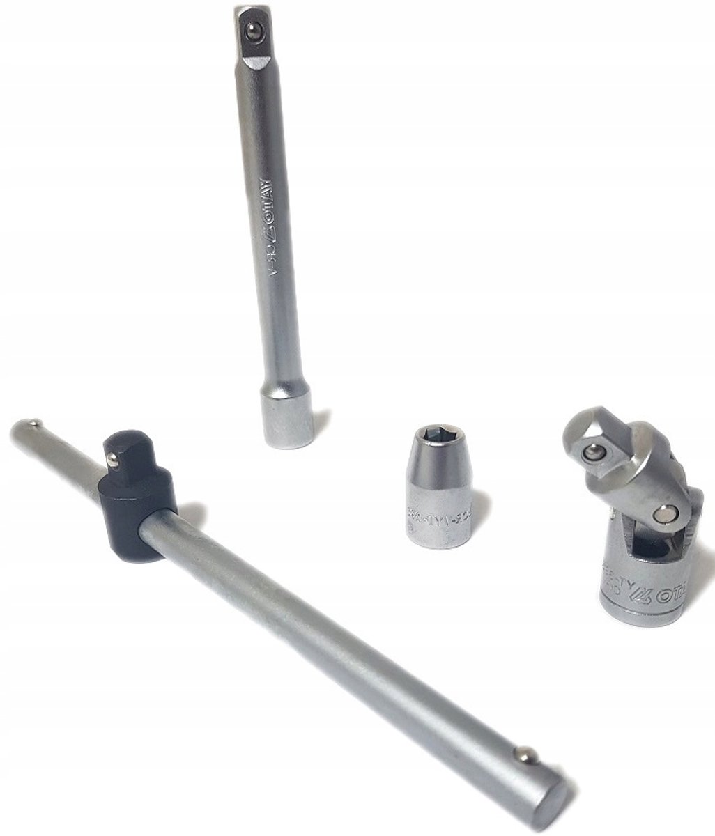 Yato 1/2" Dopset: T-greep, Verlenger, Adapter, Cardankoppeling