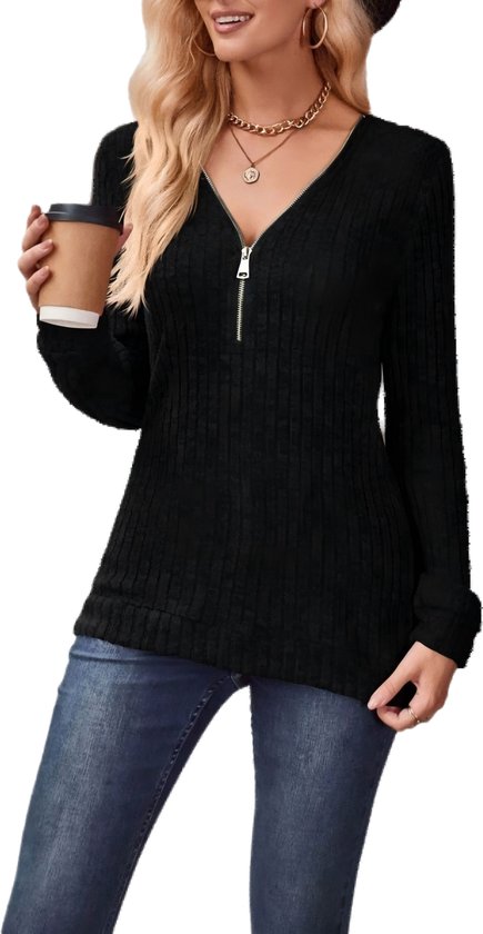 Dames Tops met lange mouwen casual ronde hals T-shirt losse