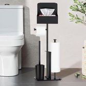 Unyqoos® Vrijstaande toiletpapierhouder met borstel en opbergbox voor badkamer