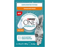 Purina ONE Kattenvoer Nat Hydralife Adult Kip - 6 x 50 gr