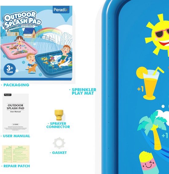 Şişme yağmurlama Splash Pad su oyun matı oyuncaklar bebek ve yürümeye başlayan ç