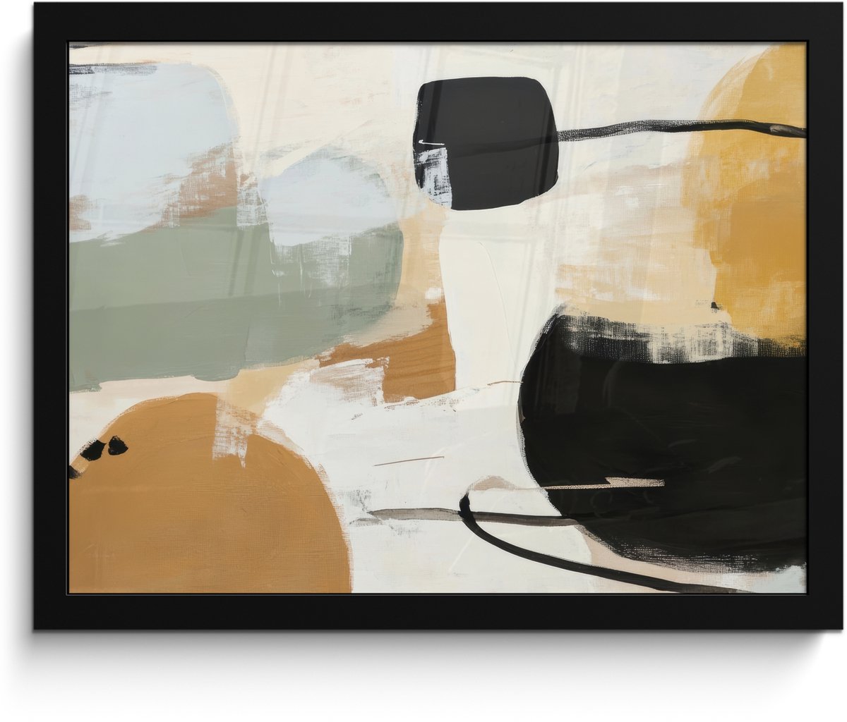 FrameYourWall Poster in lijst - Fotolijst 40x30 cm - Posters - Paint - Abstract - Kleuren - Posterlijst zwart - Decoratie - Wanddecoratie woonkamer - Muurdecoratie slaapkamer