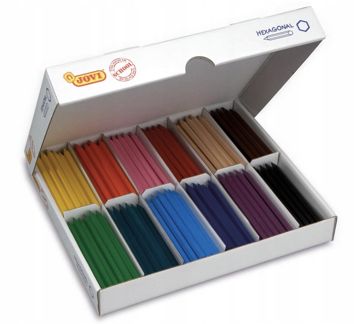 Jovi - Plastic Potloden - 300 stuks - 12 kleuren - Class Pack