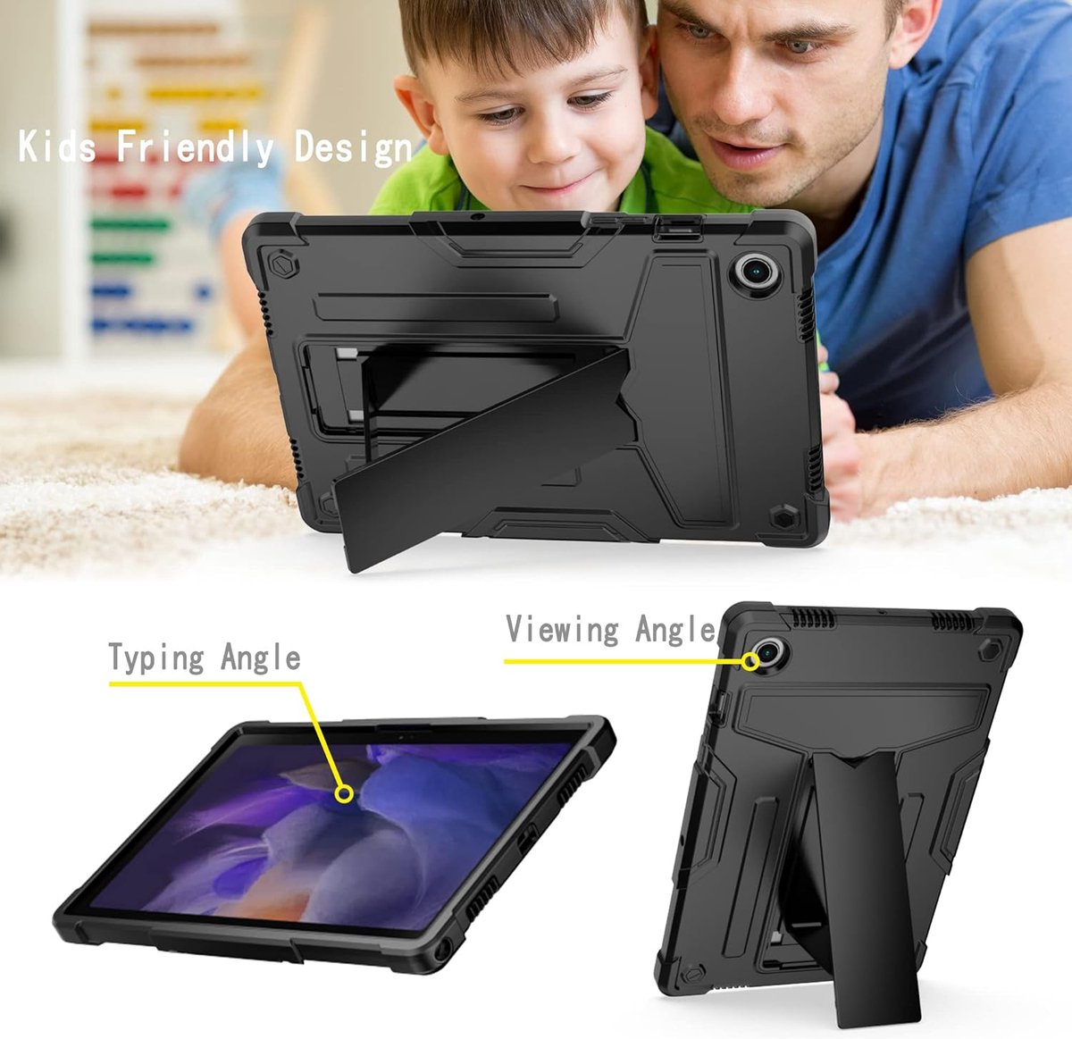 Samsung Galaxy Tab A8 10,5 inch (25,6 cm) tablethoes met standaard - 3 lagen - schokbestendig - beschermhoes