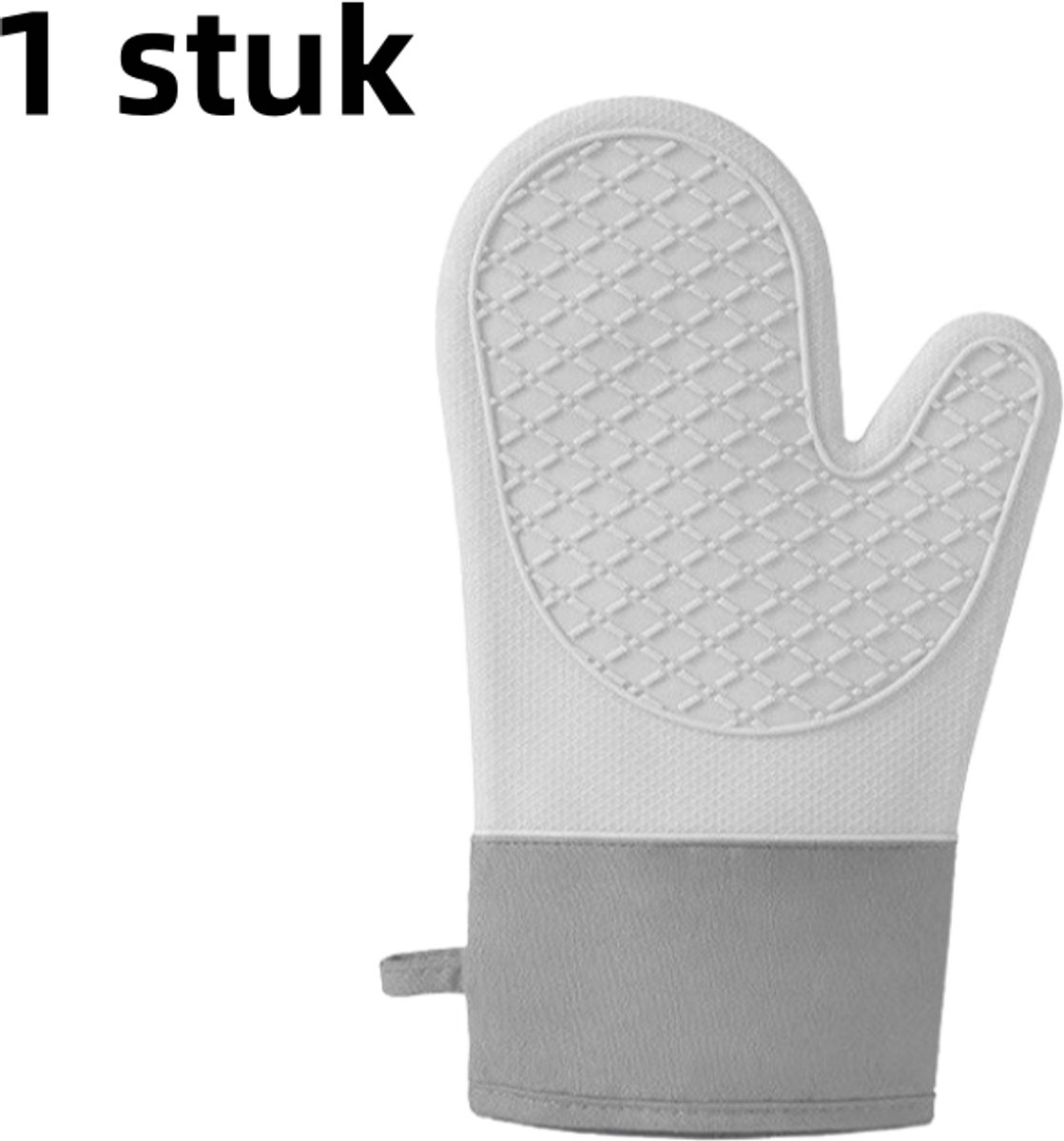 1 stuk - Siliconen geïsoleerde handschoenen - Verdikt antislip - Bestand tegen hoge temperaturen - Bakken, anti-verbranding, keuken, magnetron, speciale handclip - Twee vingers - Grijs