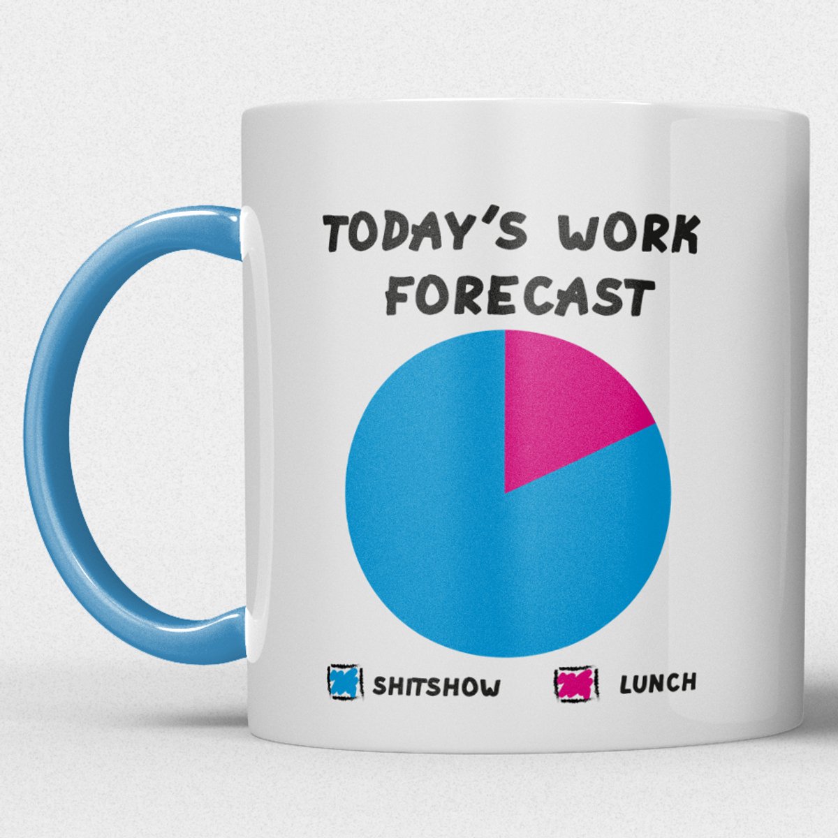 Today’s Work Forecast | Grappige Koffiemok met Tekst | Origineel Cadeau voor Collega’s & Kantoorhumor | Blauw