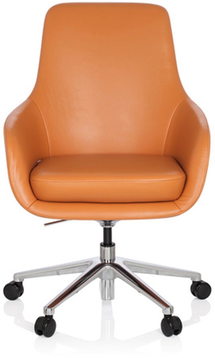 Directiestoel BARENO Leder oranje hjh OFFICE van hjh office