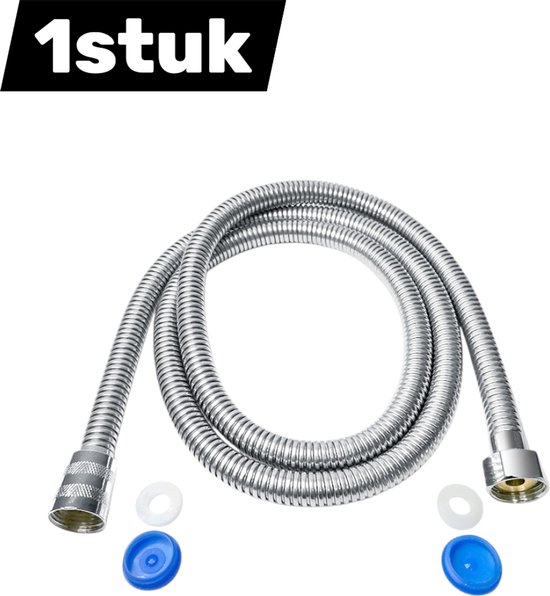 1 stuk - Doucheslangfitting - Badkamerboiler doucheslang - Geschikt voor RVS doucheslang sproeibuis - 2 meter - Zilver