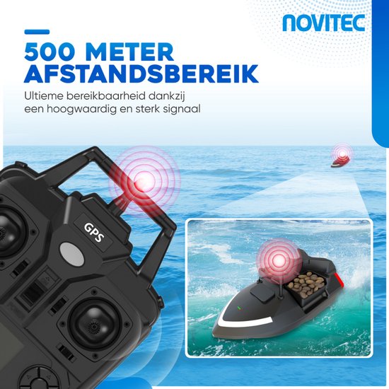 Novitec Ranger GPS Voerboot - karper - 3 laadbakken - 500M bereik - 40 GPS posities — afbeelding 4
