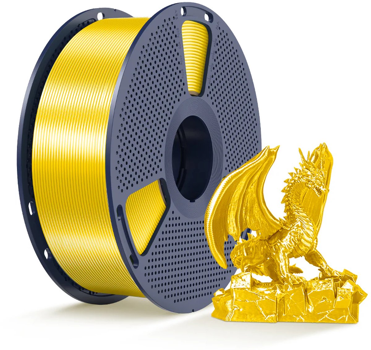 SUNLU PLA+ SILK 3D-filament 1.75mm 1kg GEEL