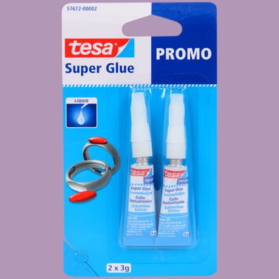 Tesa Super glue 2x3 grammes - art. 57672-00002 - super glue - 2 tubes