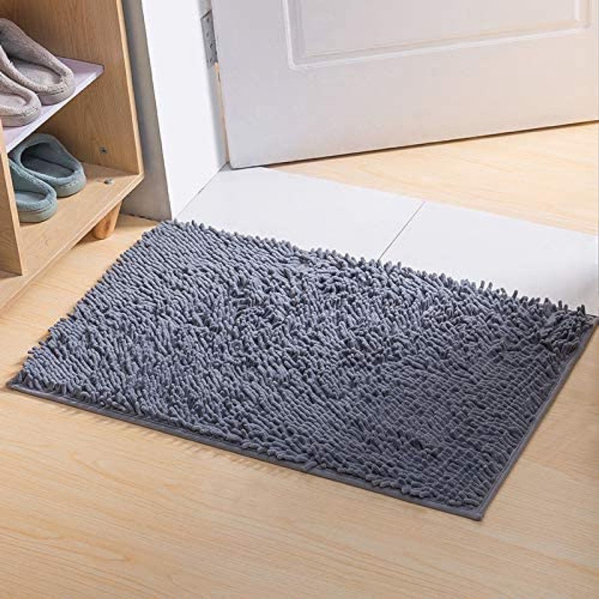 JeiibrZui Badmatten Antislip Wasbaar - Badmat - Zacht Comfortabel Absorberend - 1 Stuk - Voor Badkamer Grijs