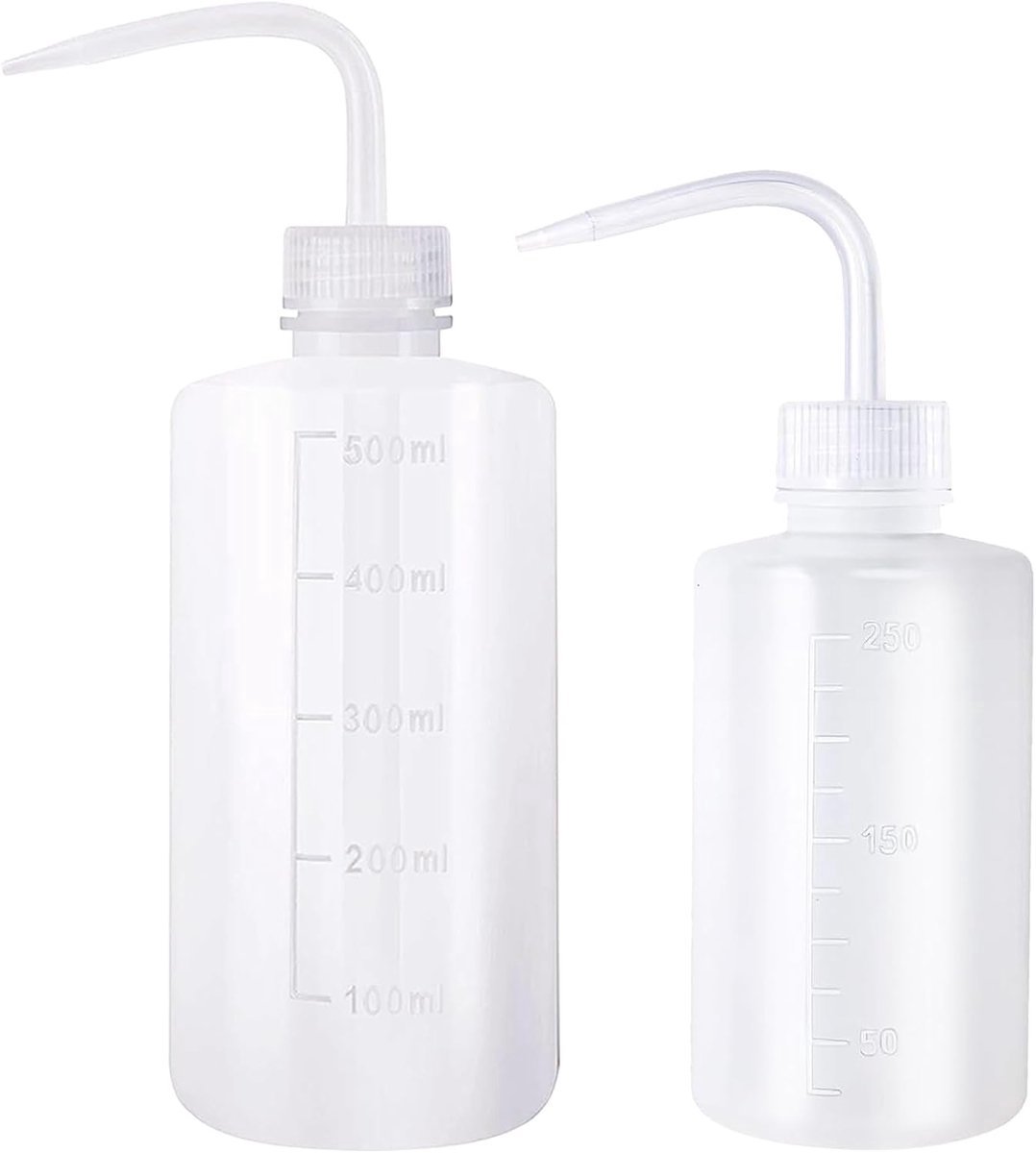 Knijpflessen - Plastic wasflessen - 500 ml en 250 ml - Geschikt voor tuin- en plantenbewatering - 2 stuks