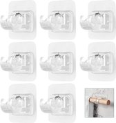SLFYEE 8 stuks gordijnroedehouders, zonder boren, gordijnstanghouder, zelfklevend, gordijnroedehouder, transparant, voor thuis, badkamer, keuken