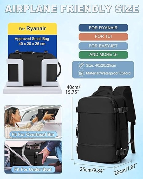 Easyjet Handbagage 45x36x20 Reistas Voor Onder De Stoel Cabine Tas Reizen Handtassen 40x20x25 Voor Ryanair Weekendtas Overna Normal Easyjet Handbagage 45x36x20 Reistas Voor Onder De Stoel Cabine Tas Reizen Handtassen 40x20x25 Voor Ryanair Weekendtas Overna Normal