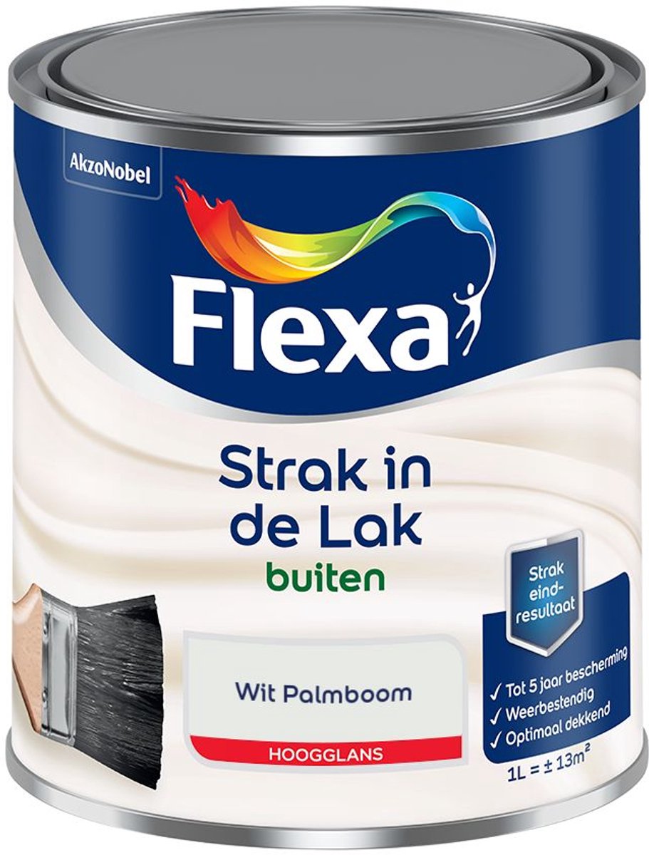 Flexa - Strak in de Lak Buitenlak Hoogglans - Wit Palmboom - Mengverf - 1 L