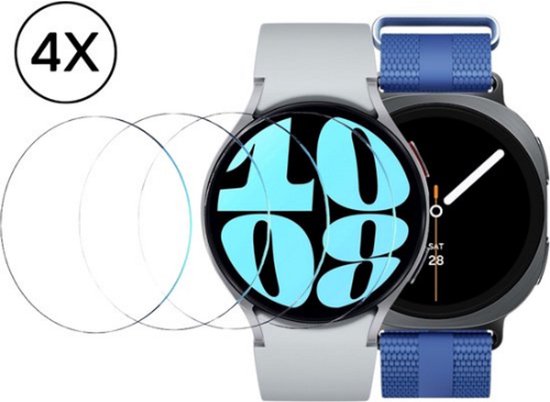 Screenprotector gehard glas voor Samsung Galaxy Watch 44mm (4,5,6,7,8) – 4 stuks, krasbestendig, helder