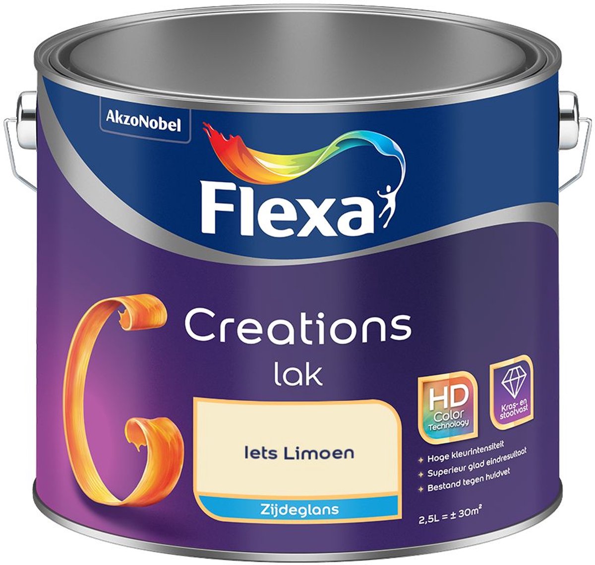 Flexa - Creations Lak Zijdeglans - Iets Limoen - Mengverf - 2.5 L