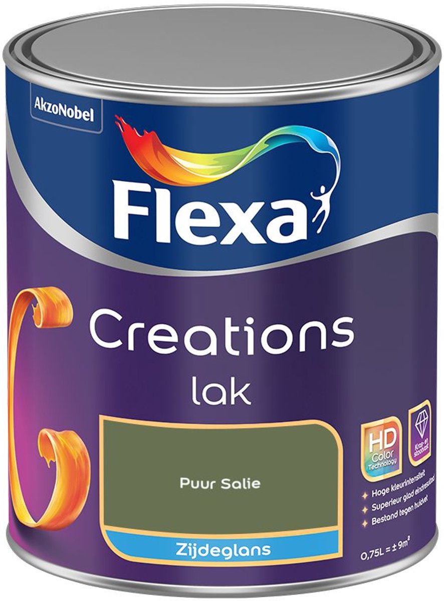 Flexa - Creations Lak Zijdeglans - Puur Salie - Mengverf - 0.75 L