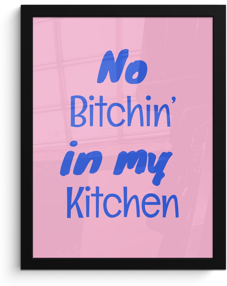 FrameYourWall Poster in lijst - Fotolijst 30x40 cm - Posters - Quote - Blauw - Lettertype - Keuken - Posterlijst zwart - Decoratie - Wanddecoratie woonkamer - Muurdecoratie slaapkamer Quote - Keuken