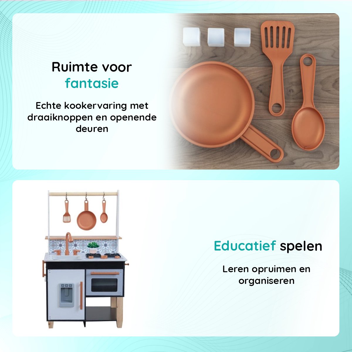 KidKraft Kinderkeuken - Speelgoedkeuken - Peuter Speelgoed Keuken met Accessoires - Zwart — afbeelding 4
