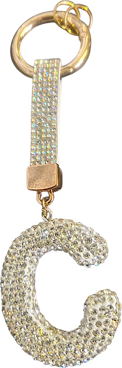 Sleutelhanger Letter C STRASS | SLeutelhanger met jouw Letter | Gepersonaliseerd Cadeau | Moederdag cadeau | Verjaardagscadeau | Persoonlijk cadeau | Persoonlijk Geschenk | Tashanger | Sleutelhanger | Bedankt cadeautje