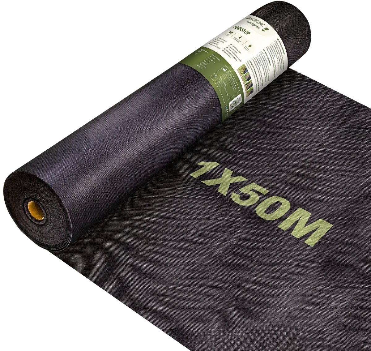 Mobiclinic HerbStop - Anti-Worteldoek - 50 x 1 m - 150 g/m² - Anti-onkruid - UV-bestendig en scheurvast - Gronddoek - Waterdoorlatend - Ademend geschikt voor kassen of tuin - Worteldoek - Zwart