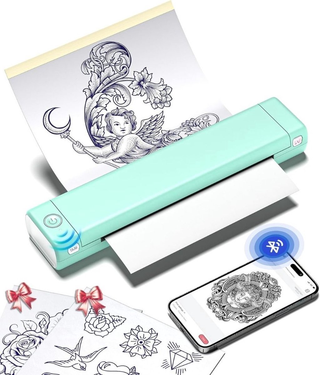 Thuys – Tattoo Stencil Printer – Thermische Printer – Tattoo Printer – 35 x 7 x 4cm – Groen
