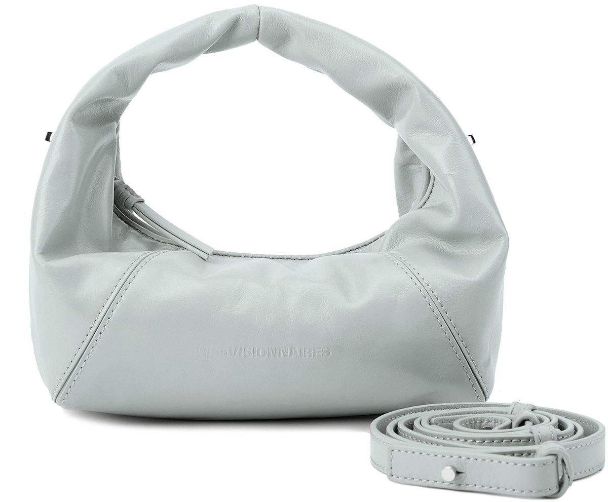 LES VISIONNAIRES Greta Schoudertas Leder 20 cm - Dames - glacier grey
