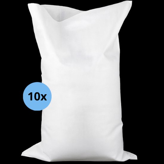 Sacs de sable 10 pièces 60 x 35 cm Wit avec sangle de