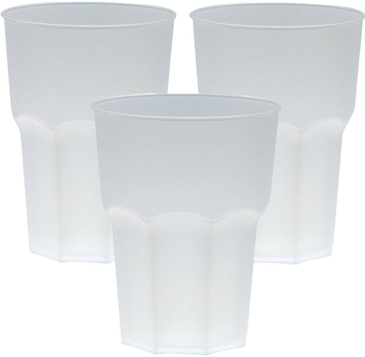 Limonade/drinkbeker onbreekbaar kunststof - 24x - wit - 480 ml - 12 x 9 cm - camping bekers