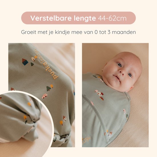 Puckababy Piep Inbakerslaapzakje baby (0-3m) - Tiny Village - Katoen TOG 0.5 - Zomerslaapzak van Puckababy — afbeelding 4