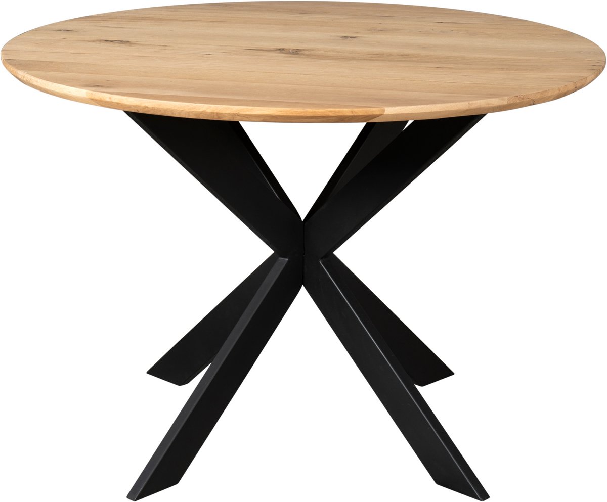 Meubels4nu - Eiken Eettafel Ferris - 130cm - Rond - Ronde eettafel - Eikenhout - Eetkamertafel - Snelle levering