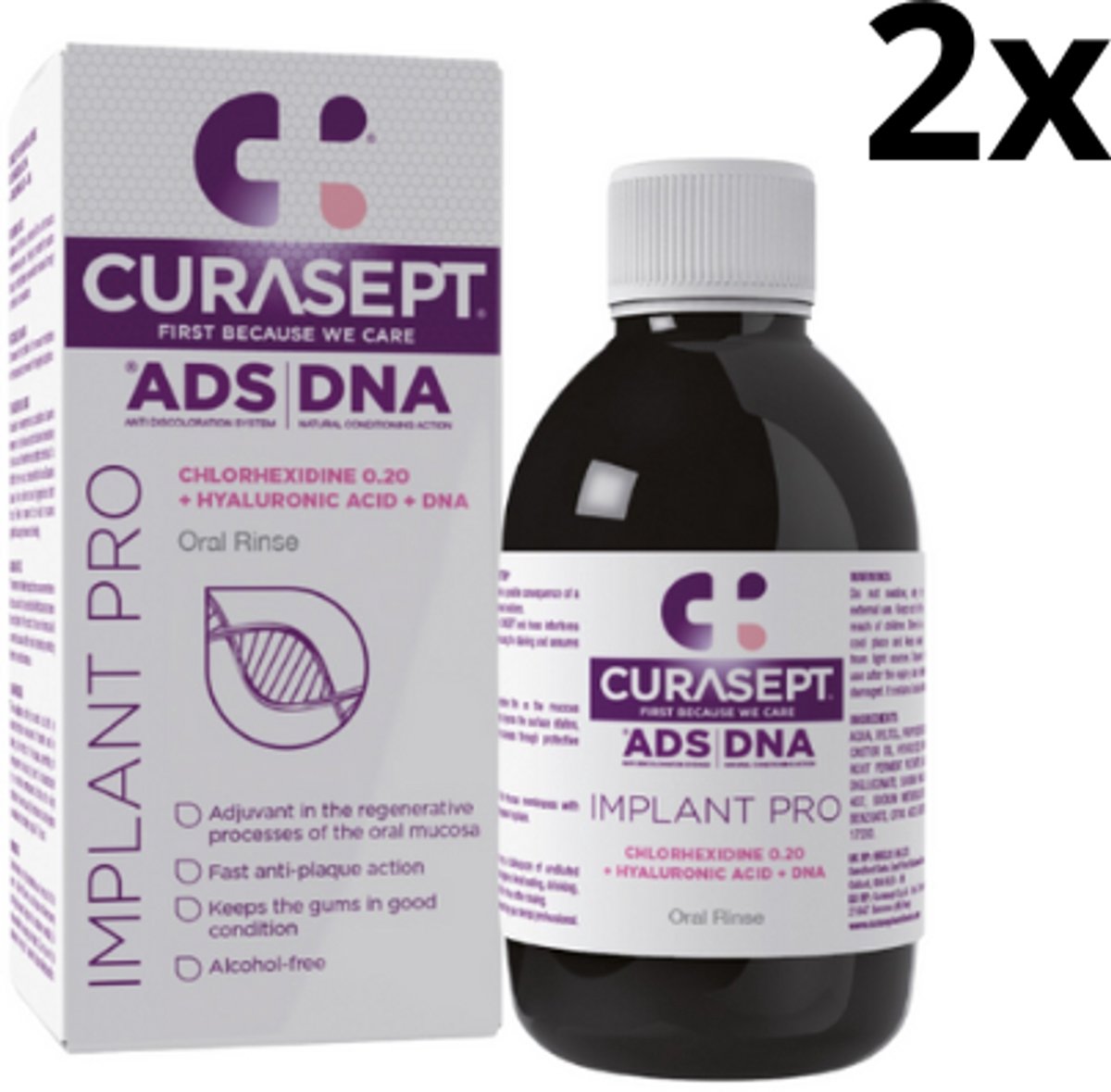 Curasept ADS DNA Implant Pro Mondspoelmiddel 0,20% CHX – 2 x 200 ml