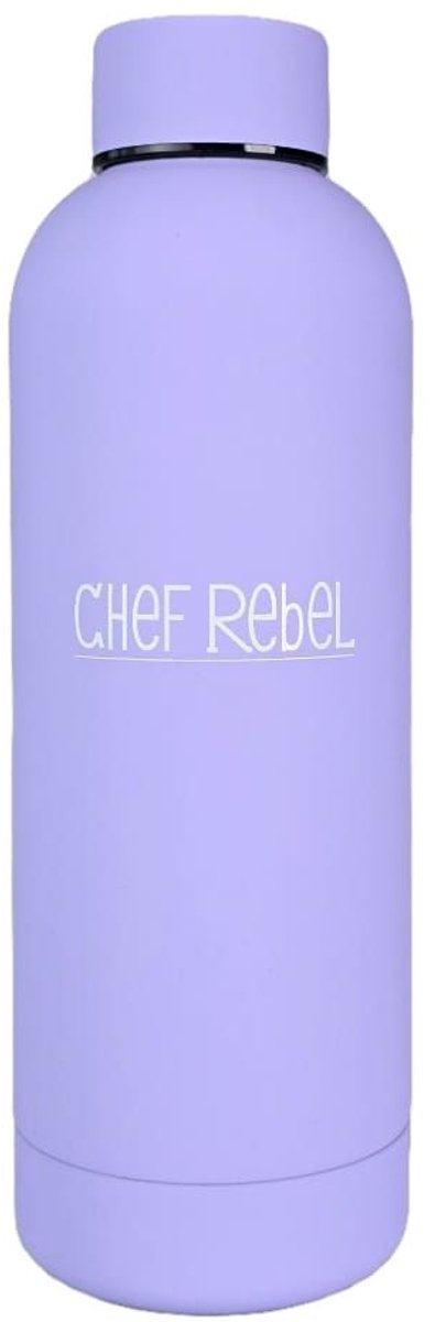 Chef Rebel® – Thermosfles – Drinkfles – Waterfles – Lila – 500 ml – Gripcoating – Warme & koude dranken – Lekvrij – Koffiebeker – Theebeker