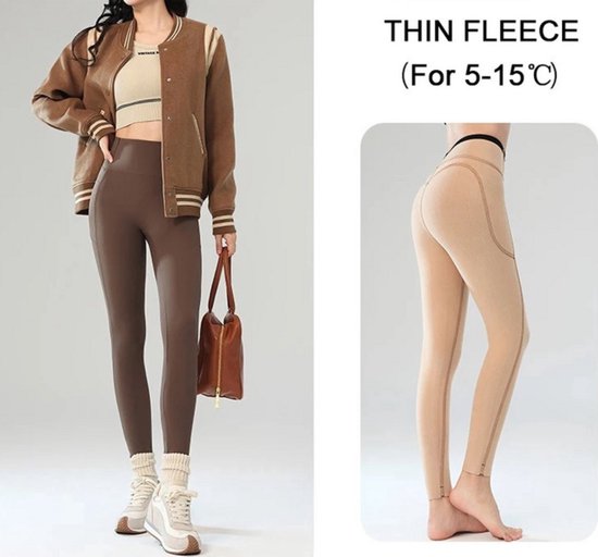 Dames Herfst en Winter Fleece Leggings Maat S - Hoge Taille Sport leggings, Fluwelen, Verdikt en Warme Hardlooplegging voor Koud Weer, Fitness, Outdoor en Sportkleding — afbeelding 2