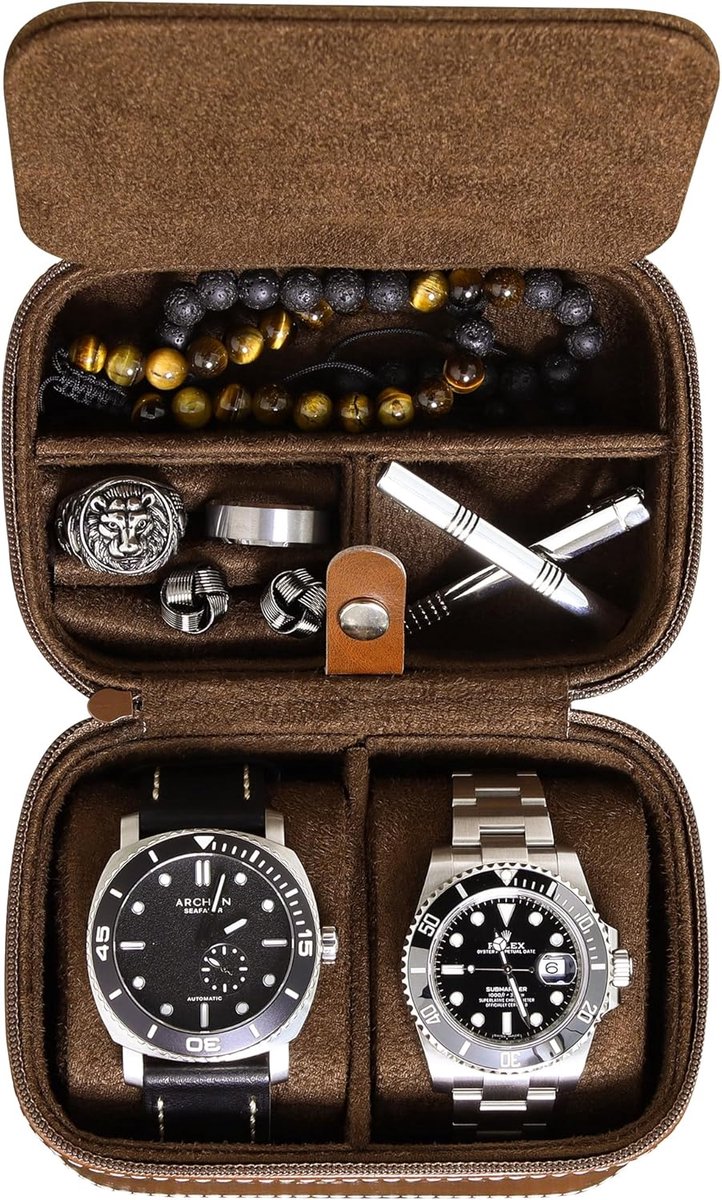 Reishorloge Organizer voor 2 Horloges | Draagbare Bescherming voor Luxe en Smart Horloges