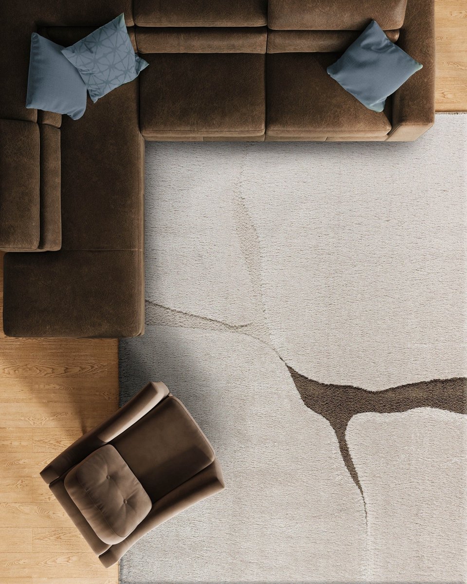 Rugsman Kyoto 014.0077.6292 Vloerkleed - 160 x 230 cm - Wit - Rechthoekig - Polyester - Eetkamer, Woonkamer, Slaapkamer - Abstract - Modern, Scandinavisch