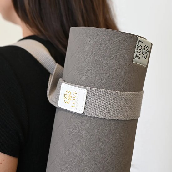 Love Generation - Yogamat Draagriem - Katoen │Terrific Taupe van Merkloos — afbeelding 2