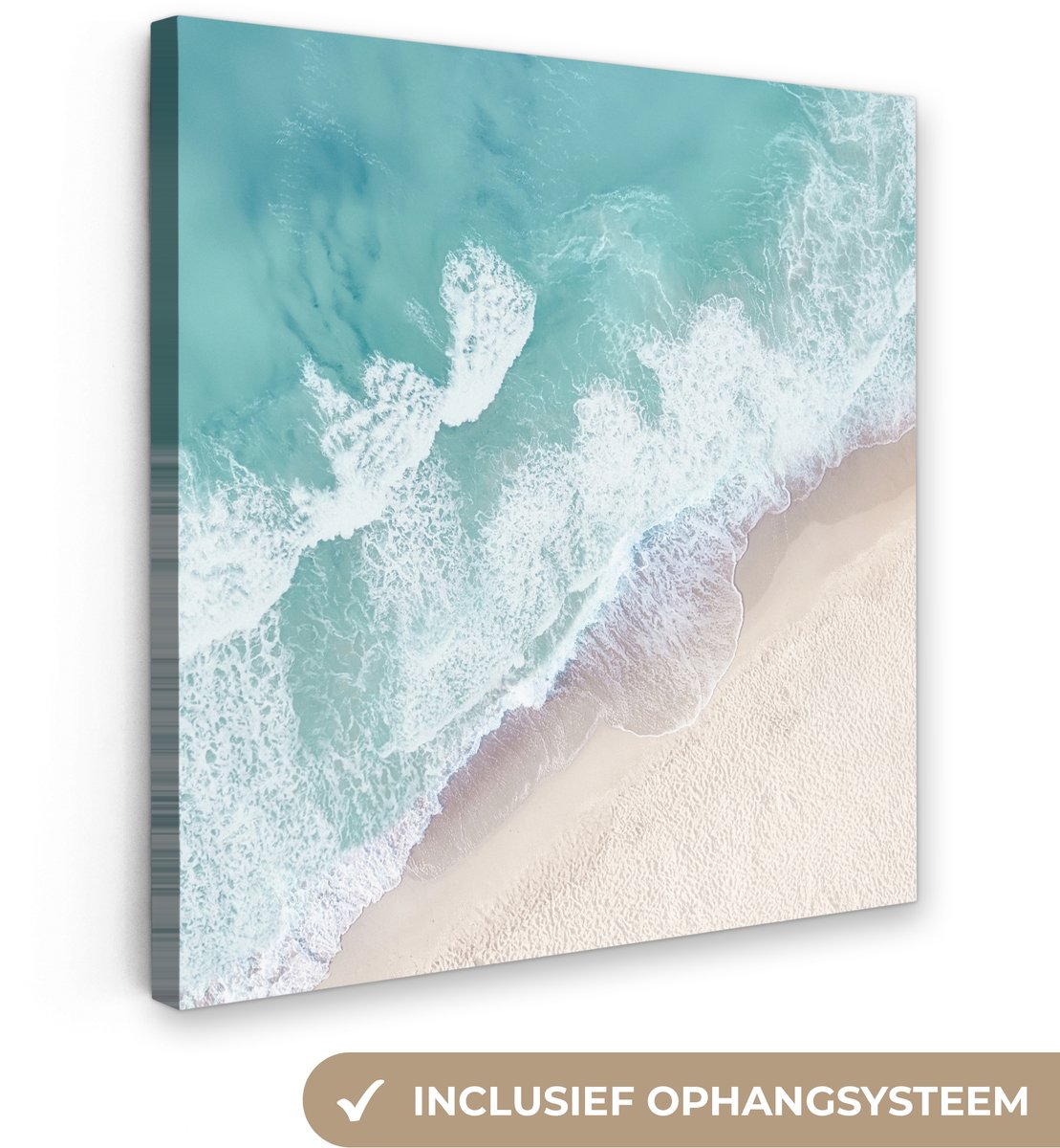 Canvas schilderij 20x20 cm - Wanddecoratie badkamer Strand - Zee - Natuur - Zomer - Muurde