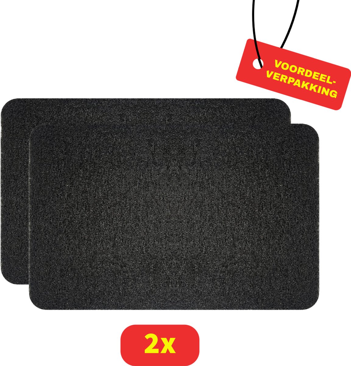 Hydro Wonder Antislip Badmat - Zwart - Anti Schimmel & Huidsvriendelijk - 2 stuks Voordeelverpakking